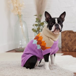 GF Pet Fireside Dog Sweater, Purple, Medium