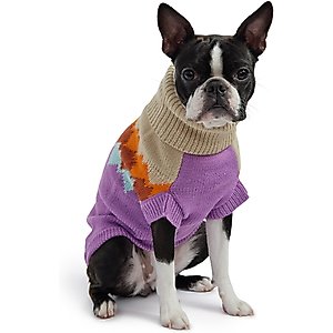 GF Pet Fireside Dog Sweater, Purple, X-Small