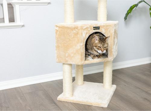 Show full view: Armarkat 3-Level 48-in Wooden Kitten Tree & Condo, Beige slide 3 of 11