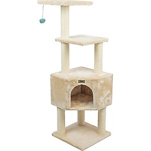 Armarkat 3-Level 48-in Wooden Kitten Tree & Condo, Beige