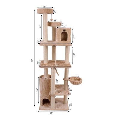 Show full view: Armarkat Royal Perch Mansion 84-in Faux Fur Cat Tree, Beige slide 7 of 10
