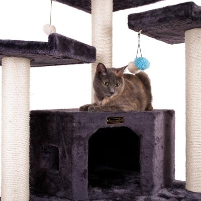 Show full view: Armarkat Multi-Level 82-in Faux Fur Cat Tree & Condo, Dark Gray slide 7 of 11