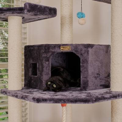 Show full view: Armarkat Multi-Level 82-in Faux Fur Cat Tree & Condo, Dark Gray slide 4 of 11