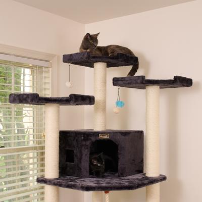 Show full view: Armarkat Multi-Level 82-in Faux Fur Cat Tree & Condo, Dark Gray slide 3 of 11