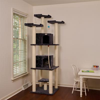 Show full view: Armarkat Multi-Level 82-in Faux Fur Cat Tree & Condo, Dark Gray slide 2 of 11