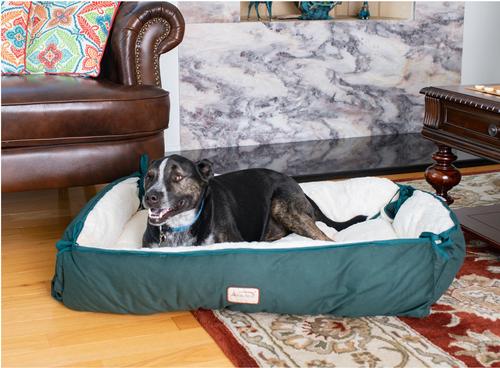 Show full view: Armarkat Bolster Dog Bed, Laurel Green/Ivory, Large slide 9 of 11