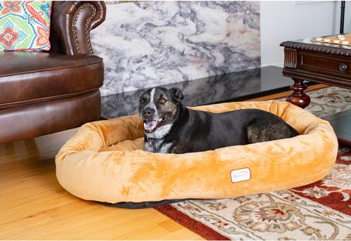Show full view: Armarkat Bolster Cat & Dog Bed, Brown, Large slide 2 of 11