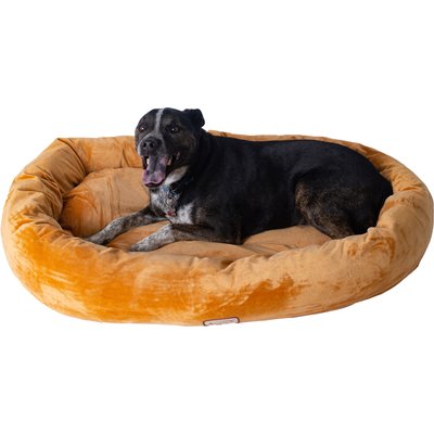 Armarkat Armarkat Bolster Cat & Dog Bed, Brown, Large