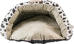 Armarkat Burrow Covered Cat & Dog Bed, Sage Green/Pawprint slide 2 of 9