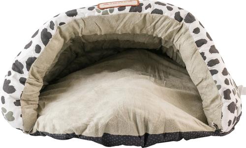 Show full view: Armarkat Burrow Covered Cat & Dog Bed, Sage Green/Pawprint slide 9 of 12