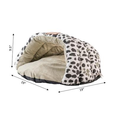 Show full view: Armarkat Burrow Covered Cat & Dog Bed, Sage Green/Pawprint slide 4 of 12