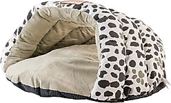 Armarkat Burrow Covered Cat & Dog Bed, Sage Green/Pawprint