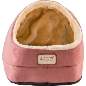 Armarkat Cave Shape Covered Cat & Dog Bed, Red/Beige