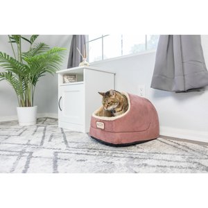 Armarkat Cave Shape Covered Cat & Dog Bed, Red/Beige