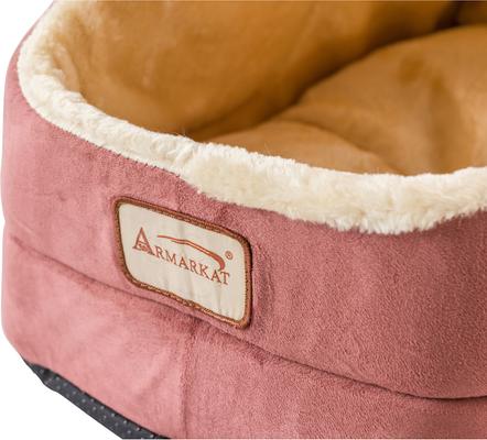 Armarkat Cat Bed Model C95GFS - Powder Pink, Faux Fleece Cave Bed, 18"x18"x16", Machine Washable
