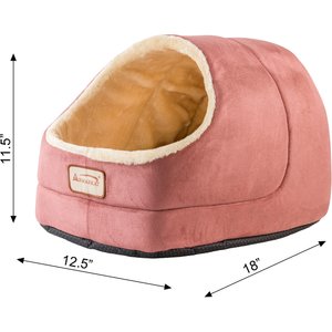 Armarkat Cave Shape Covered Cat & Dog Bed, Red/Beige