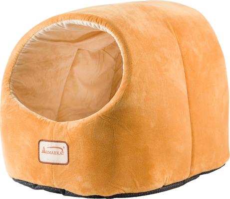 Show full view: Armarkat Cave Shape Covered Cat & Dog Bed, Brown/Ivory slide 8 of 12
