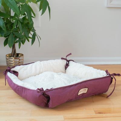 Show full view: Armarkat Bolster Cat & Dog Bed, Burgundy/Ivory slide 9 of 11