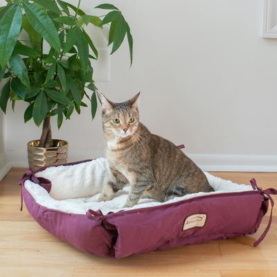 Show full view: Armarkat Bolster Cat & Dog Bed, Burgundy/Ivory slide 8 of 11