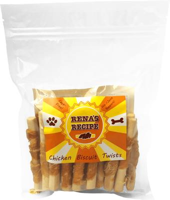 Show full view: Rena's Recipe Chicken Biscuit Twists Dog Crunchy Treats, 8-oz bag slide 4 of 8