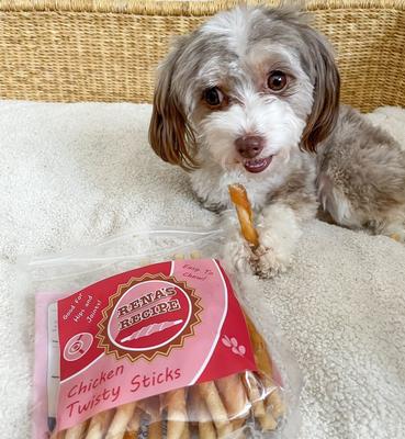 Show full view: Rena's Recipe Chicken Twisty Sticks Dog Chew Treats, 8-oz bag, 3 count slide 6 of 8