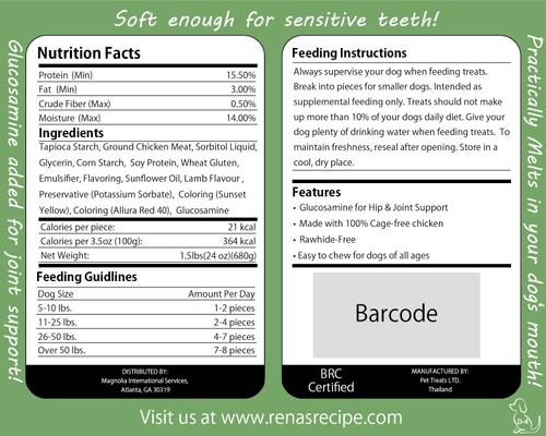 Show full view: Rena's Recipe Twiggly Chicken Sticks Soft & Chewy Dog Treats, 24-oz bag slide 3 of 7