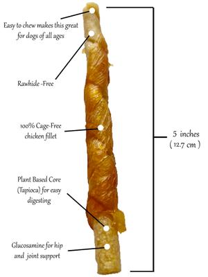 Show full view: Rena's Recipe Chicken Twisty Sticks Dog Chew Treats, 8-oz bag, 1 count slide 5 of 8