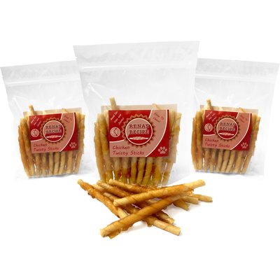 Rena's Recipe Rena's Recipe Chicken Twisty Sticks Dog Chew Treats, 8-oz bag, 3 count