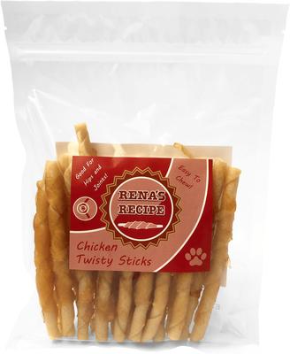 Show full view: Rena's Recipe Chicken Twisty Sticks Dog Chew Treats, 8-oz bag, 1 count slide 4 of 8