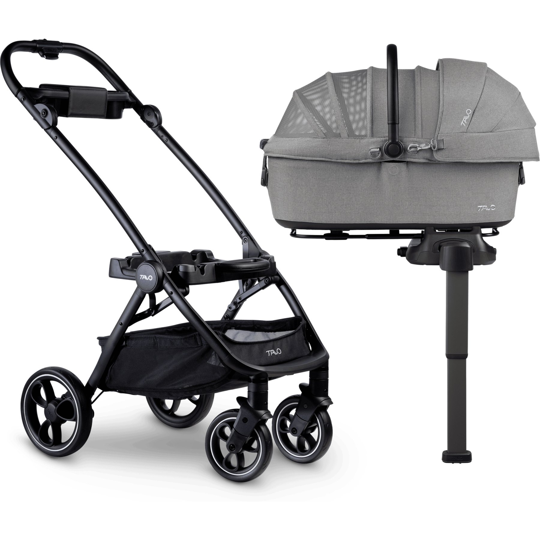 Tavo Pets Maeve + Roscoe 3-in-1 Dog & Cat Car Seat Travel System, Merle, 7X