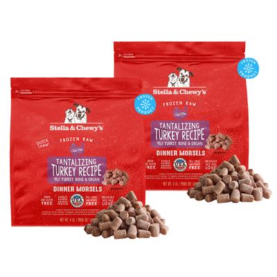 Show full view: Stella & Chewy's Tantalizing Turkey Morsels Frozen Raw Dog Food, 8-lb bundle slide 1 of 11