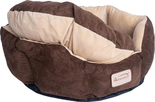 Show full view: Armarkat Cozy Bolster Cat & Dog Bed, Mocha/Beige slide 7 of 11