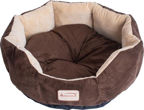Show full view: Armarkat Cozy Bolster Cat & Dog Bed, Mocha/Beige slide 6 of 11