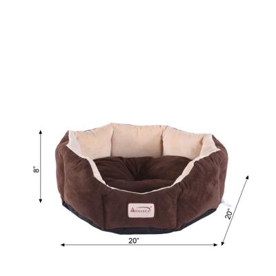 Show full view: Armarkat Cozy Bolster Cat & Dog Bed, Mocha/Beige slide 4 of 11