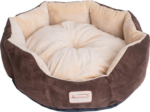 Show full view: Armarkat Cozy Bolster Cat & Dog Bed, Mocha/Beige slide 5 of 11