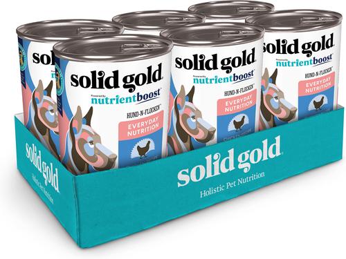 Show full view: Solid Gold Nutrientboost Hund-n-Flocken Lamb + Chicken recipe with Healthy Whole Grain Wet Dog Food, 12.5-oz cans, case of 12 slide 6 of 10