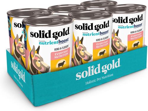 Show full view: Solid Gold Nutrientboost Hund-n-Flocken Lamb + Chicken recipe with Healthy Whole Grain Wet Dog Food, 12.5-oz cans, case of 12 slide 2 of 10