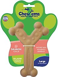 Chew'ems Y Bone Dog Toy, Salmon, Large