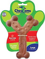 Chew'ems Y Bone Dog Toy, Bacon, Large