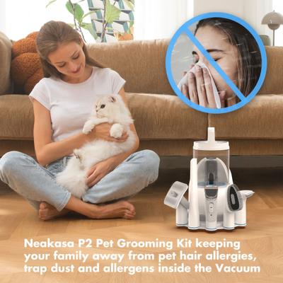 Show full view: Neakasa P2 Pro 5-in-1 Dog & Cat Grooming Vacuum Kit, Blue slide 9 of 10