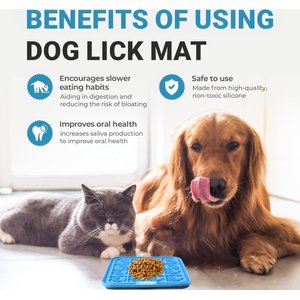 GOOPAWS Silicone Dog Lick Mat, Orange/Blue, 2 count