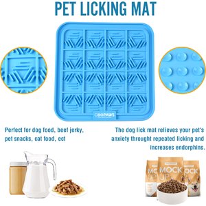 GOOPAWS Silicone Dog Lick Mat, Orange/Blue, 2 count