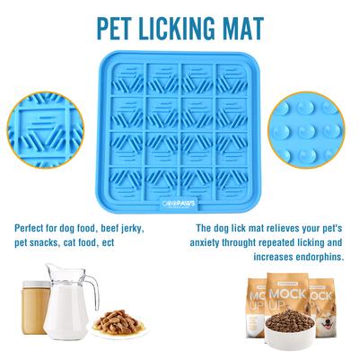 Show full view: GOOPAWS Silicone Dog Lick Mat, Orange/Blue, 2 count slide 3 of 9