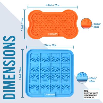 Show full view: GOOPAWS Silicone Dog Lick Mat, Orange/Blue, 2 count slide 6 of 9
