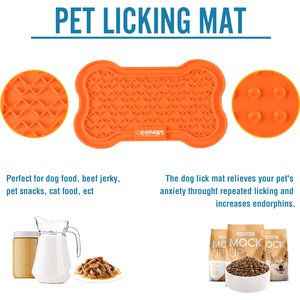 GOOPAWS Silicone Dog Lick Mat, Orange/Blue, 2 count