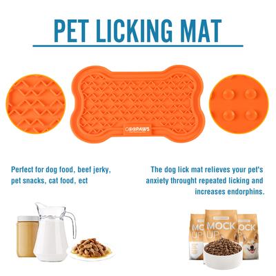 Show full view: GOOPAWS Silicone Dog Lick Mat, Orange/Blue, 2 count slide 4 of 9