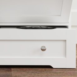 PawHut Dog Feeding Station with Two Storage Cabinets, White, 23.6 x 13.8 x 39.4-in slide 2 of 9