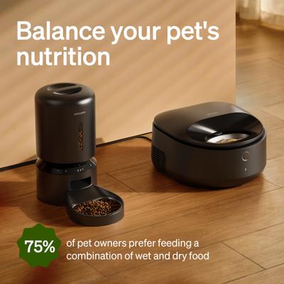 Show full view: Petlibro Polar Automatic Smart Dog & Cat Wet Food Feeder, Black, 7.4-oz slide 7 of 11