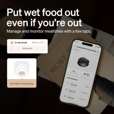 Show full view: Petlibro Polar Automatic Smart Dog & Cat Wet Food Feeder, Black, 7.4-oz slide 4 of 11