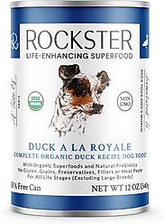 Rockster Duck a la Royale Complete Organic Duck Recipe Wet Dog Food, 12-oz can, case of 12 slide 1 of 3